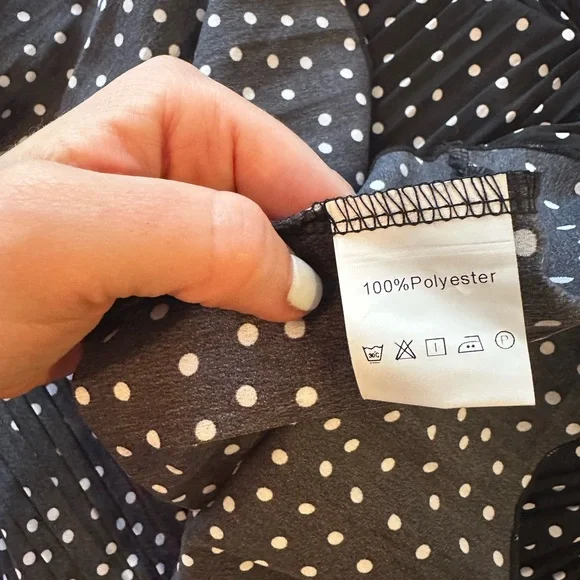 EXLURA women’s high waisted polka dot pleated midi skirt - Picture 9 of 9